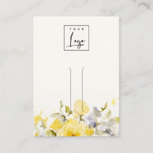 Soft Pastel Floral Logo Hairpin Jewellery Display Business Card