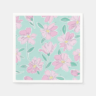 Soft pastel floral napkin
