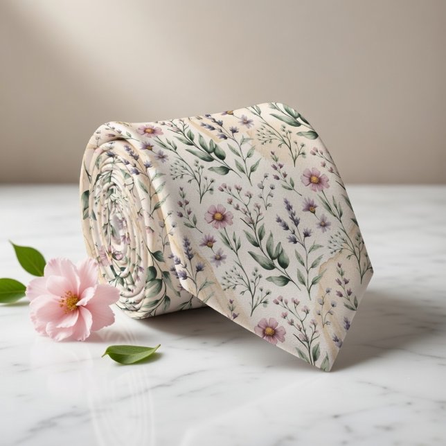 Soft Pastel Floral Watercolor Tie (Creator Uploaded)