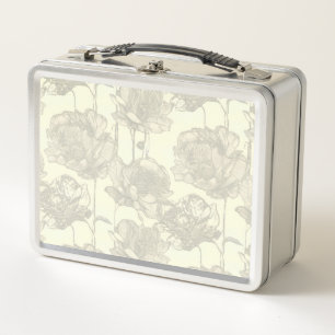 Soft pastel Flowers Metal Lunch Box
