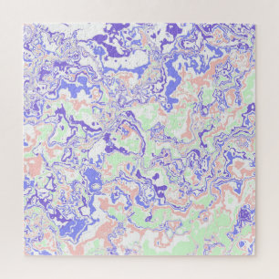 Soft Pastel Funky Boho Retro Abstract Marble Jigsaw Puzzle
