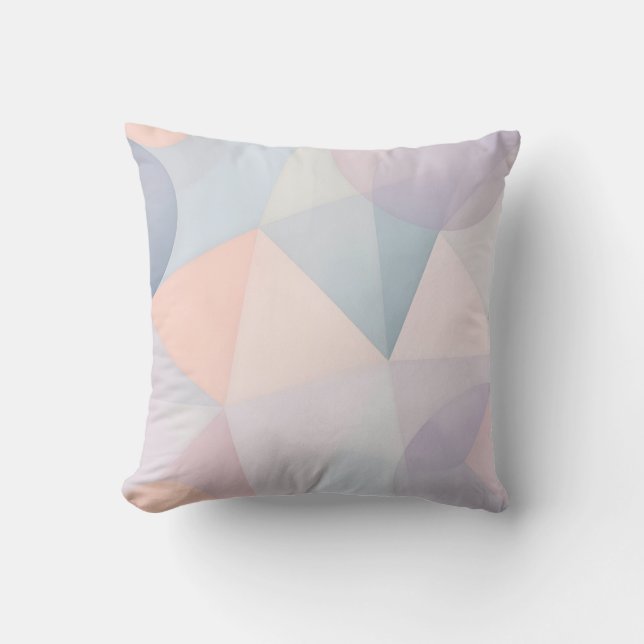 Soft Pastel Geometric Shapes Pattern Cushion (Front)