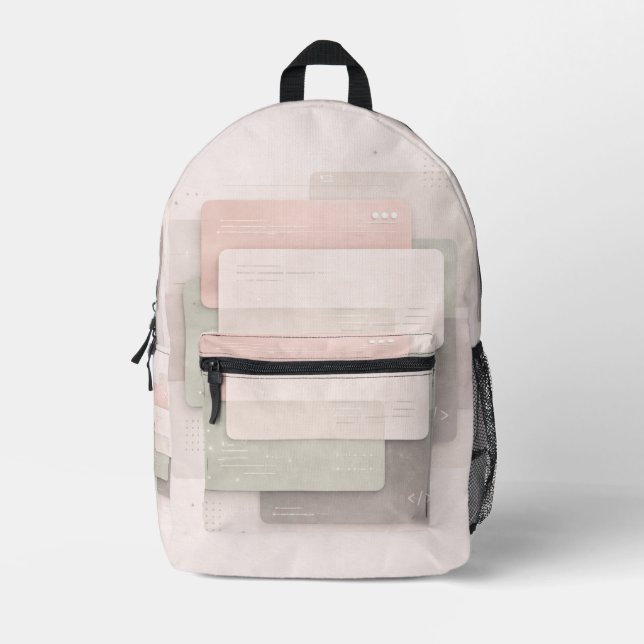 Soft pastel layers AI art  Printed Backpack (Front)