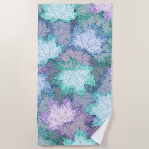 Soft Pastel Leaves Beach Towel