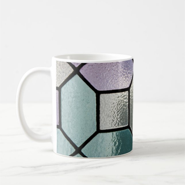 Soft Pastel Mosaic Stained Glass Effect Coffee Mug (Left)