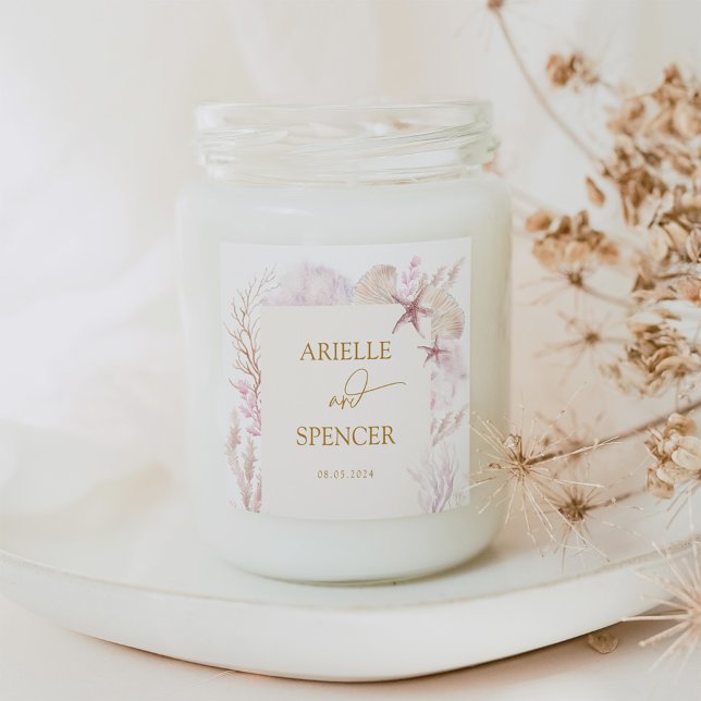 Soft Pastel Ocean Under the Sea Wedding Favours Square Sticker (Creator Uploaded)