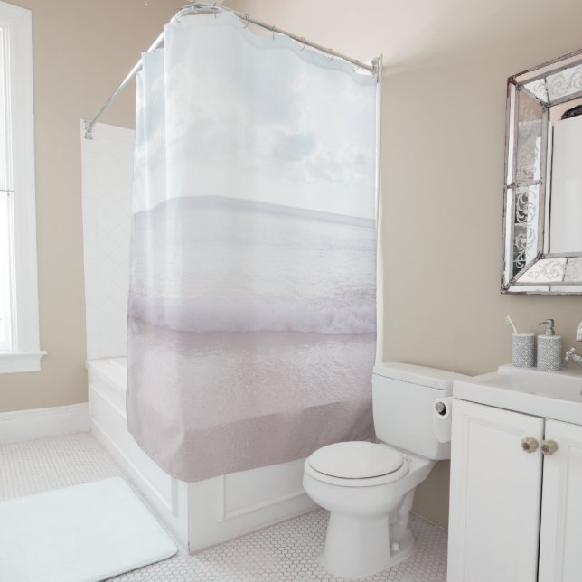 Soft Pastel Ocean Waves 4 #ocean#art Shower Curtain (In Situ)