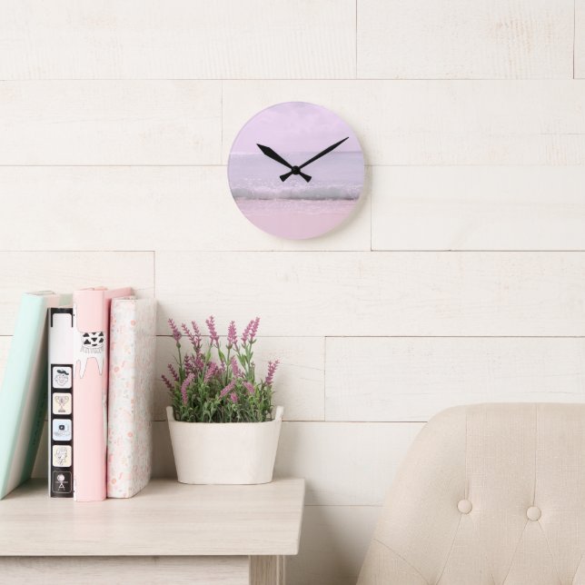Soft Pastel Ocean Waves 5 Round Clock (Reading Room)