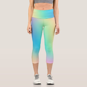 Soft Pastel Ombre Design Capri Leggings