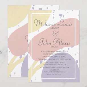 Soft Pastel Organic Geometrical Colourful Wedding Invitation