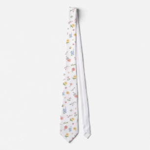 Soft Pastel Ornate Spring Floral Garden Wedding  Tie