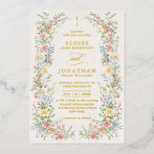 Soft Pastel Ornate Spring Floral QR Code Wedding