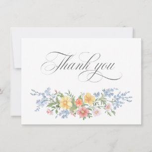 Soft Pastel Ornate Spring Garden Bridal Shower Thank You Card