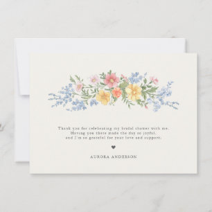 Soft Pastel Ornate Spring Garden Bridal Shower Thank You Card