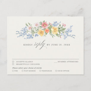 Soft Pastel Ornate Spring Garden Floral chic RSVP Postcard