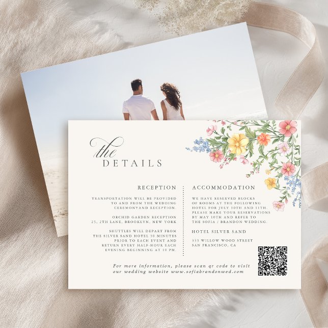 Soft Pastel Ornate Spring Garden Floral Wedding Enclosure Card (Soft Pastel Ornate Spring Garden Floral Wedding Photo Enclosure Card)