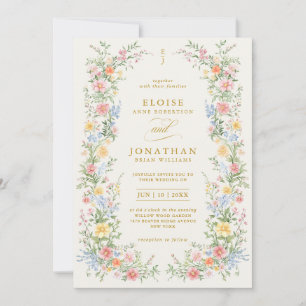 Soft Pastel Ornate Spring Garden Floral Wedding    Invitation