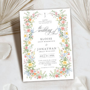 Soft Pastel Ornate Spring Garden Floral Wedding    Invitation