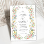 Soft Pastel Ornate Spring Garden Floral Wedding    Invitation<br><div class="desc">Bring timeless charm and romantic elegance to your wedding with this minimalist floral invitation, featuring a soft watercolor border of hand-painted blooms. The delicate floral arrangement includes pastel pinks, buttery yellows, soft lavenders, baby blues, and sage greens, gracefully framing your custom text in the centre. Perfect for spring or garden...</div>