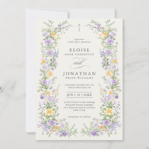 Soft Pastel Ornate Spring Garden Floral Wedding Invitation