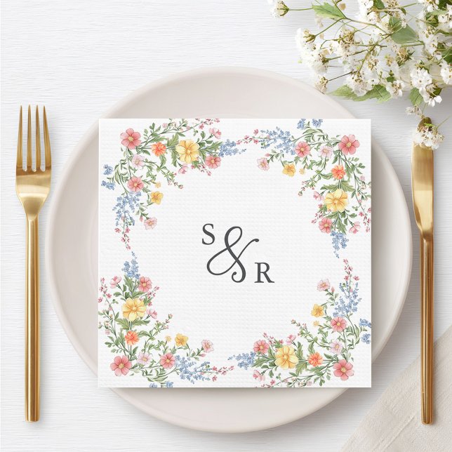 Soft Pastel Ornate Spring Garden Floral Wedding Napkin (Soft Pastel Ornate Spring Garden Floral Wedding Napkins)