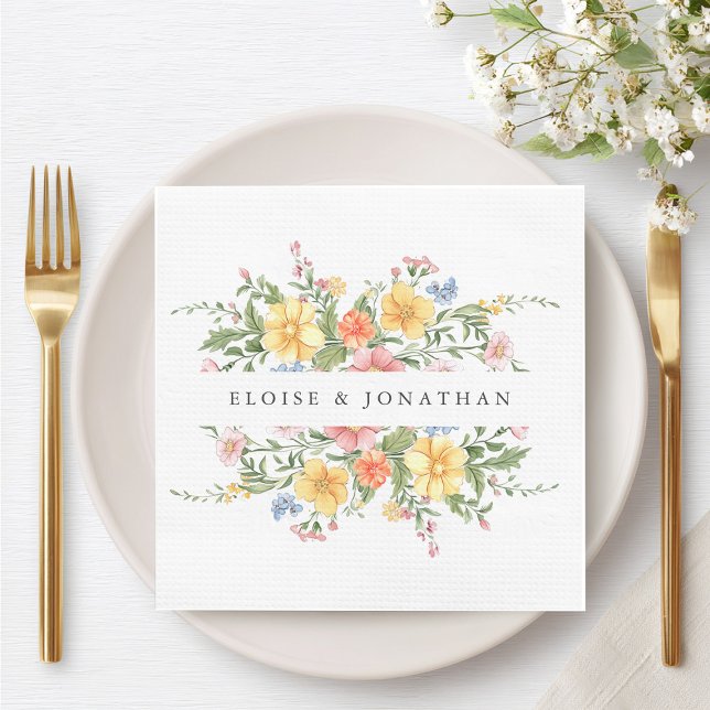 Soft Pastel Ornate Spring Garden Floral Wedding Napkin (Soft Pastel Ornate Spring Garden Floral Wedding Napkins)