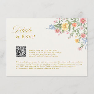 Soft Pastel Ornate Spring Garden  gold Wedding    Enclosure Card