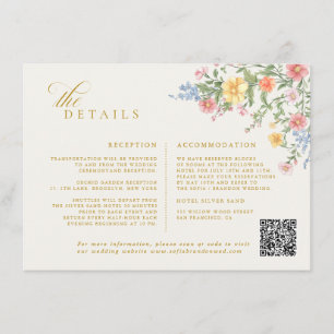 Soft Pastel Ornate Spring Garden gold Wedding Enclosure Card