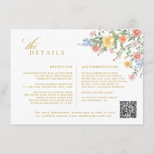 Soft Pastel Ornate Spring Garden gold Wedding Enclosure Card