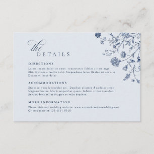 Soft Pastel Ornate Spring Garden  Wedding Details Enclosure Card