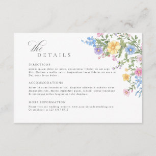 Soft Pastel Ornate Spring Garden Wedding Details Enclosure Card