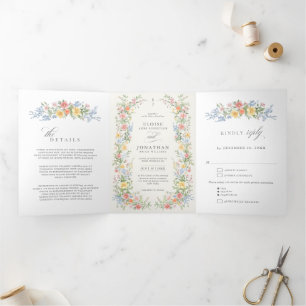 Soft Pastel Ornate Spring Garden Wedding invite