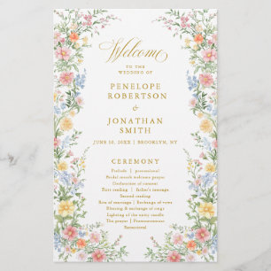 Soft Pastel Ornate Spring Gold Wedding Program