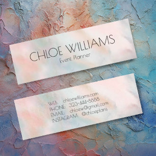 Soft Pastel Painting Abstract Brushstokes Pink Mini Business Card
