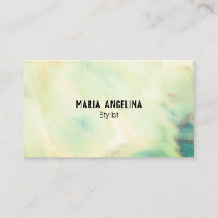 Soft pastel painting green abstract business card