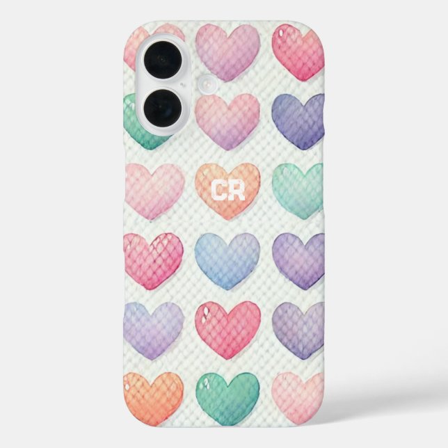 Soft Pastel Personalized Heart  Case-Mate iPhone Case (Back)