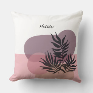 Soft Pastel Pink Abstract Tropical  Cushion