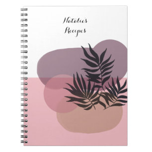 Soft Pastel Pink Abstract Tropical Notebook