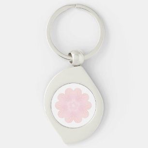 Soft Pastel Pink Graphic Flower Key Ring