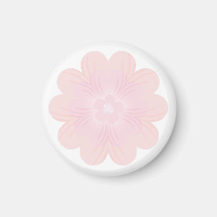 Soft Pastel Pink Graphic Flower Magnet