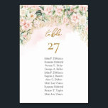 Soft pastel pink roses gold and greenery wedding table number<br><div class="desc">Our elegant boho blush floral gold glitter sage eucalyptus wedding stationery collection exudes sophistication and charm, perfect for couples seeking a blend of natural beauty and glamourous accents for their special day. The delicate floral designs paired with subtle gold glitter accents and calming sage eucalyptus elements create an enchanting and...</div>