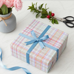 Soft Pastel Plaid Pattern Gift Wrapping Paper