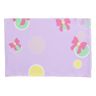 soft pastel polka dots and bows pillowcase