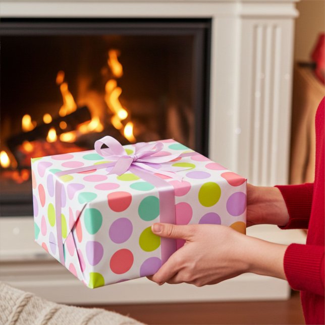 Soft Pastel Polka Dots Pattern Wrapping Paper (Creator Uploaded)