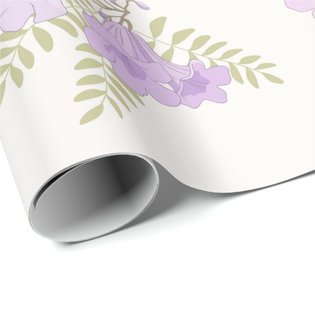 Soft Pastel Purple Jacaranda Blooms Wrapping Paper (Roll Corner)