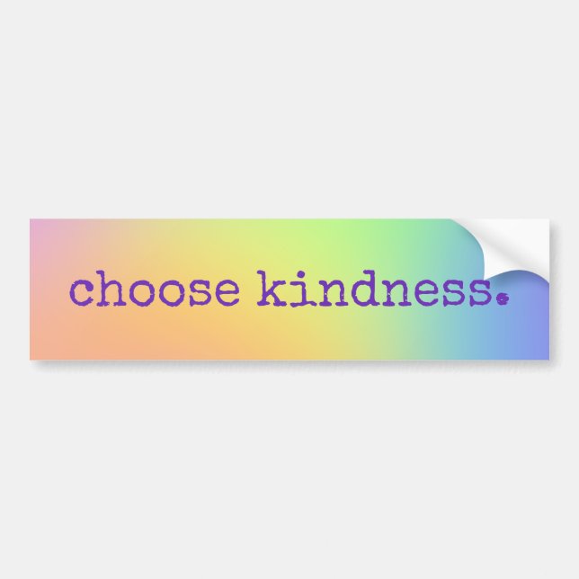 Soft Pastel Rainbow Gradient "Choose Kindness" Bumper Sticker (Front)
