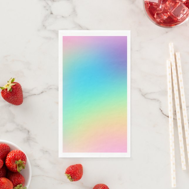 Soft Pastel Rainbow Gradient Paper Guest Towels Napkin (Insitu)