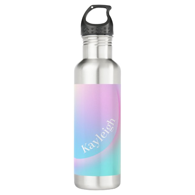 Soft Pastel Rainbow Gradient Shape 710 Ml Water Bottle (Front)