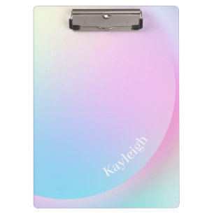 Soft Pastel Rainbow Gradient Shape Clipboard