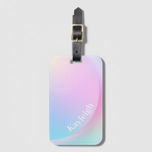 Soft Pastel Rainbow Gradient Shape Luggage Tag